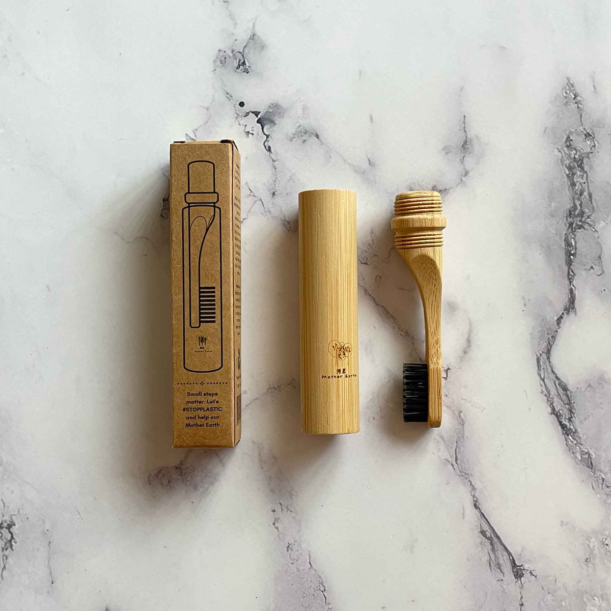 All in One Bamboo Travel Toothbrush - Plastic Free, Reusable