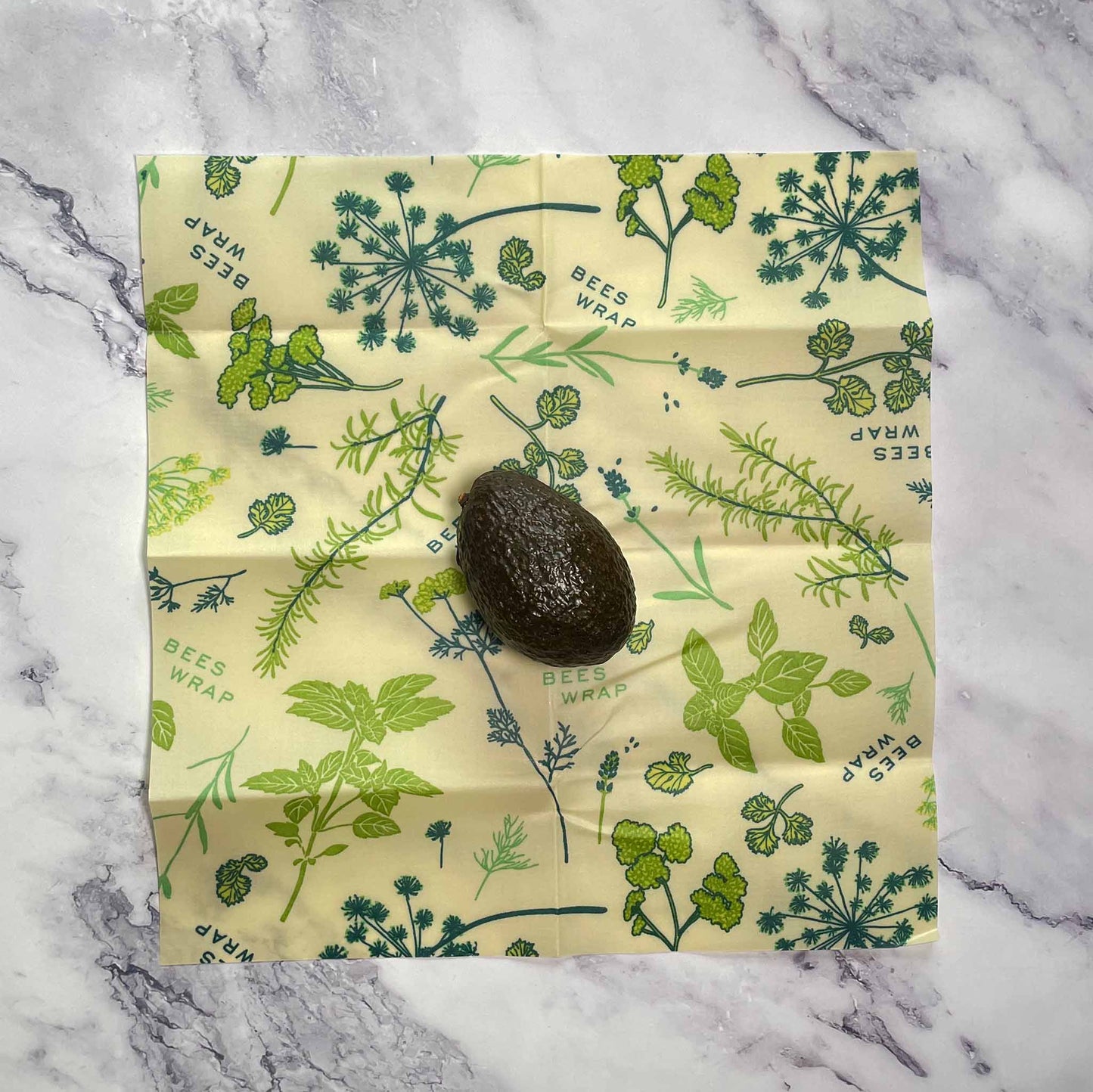 Vegan, Plant-Based Wax Wraps, Plastic-Free Food Wrap, Reusable, 3-Pack, Herb Garden, Large Wrap